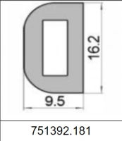 Профиль D-образный силиконовый 751392.181
